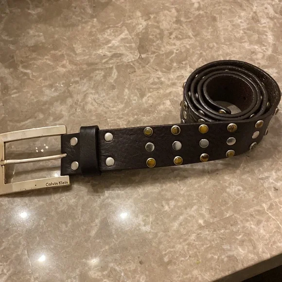 Calvin Klein | Accessories | Brown Studded Belt | Poshmark display picture 3